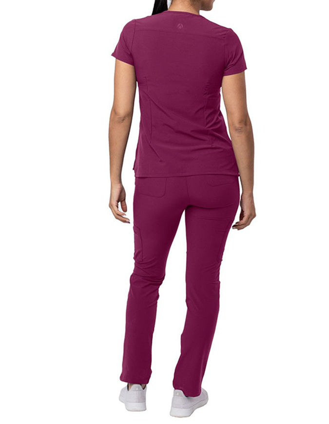 ADAR Addition Women's Go-Higher Scrub Set - Wine