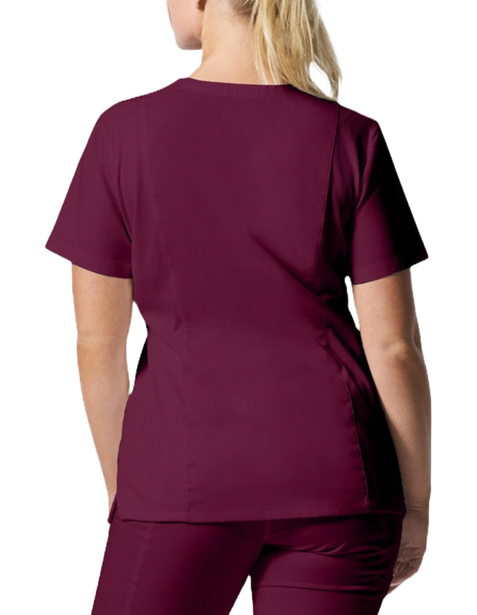 Landau ProFlex Women's 3 Pocket V-Neck Scrub Top Wine