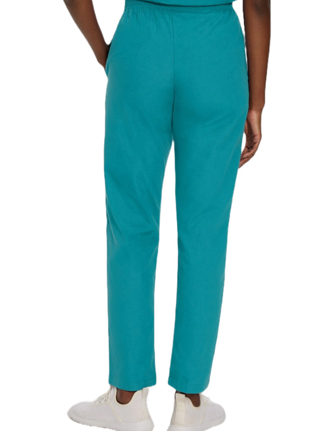 Landau Women Classic Fit Elastic Waist Medical Scrub Pants Teal