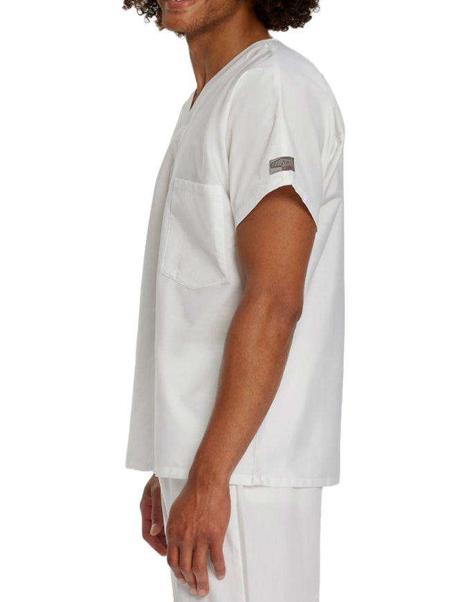 Landau ScrubZone 27.5 Inch Unisex V-Neck Scrub Top White