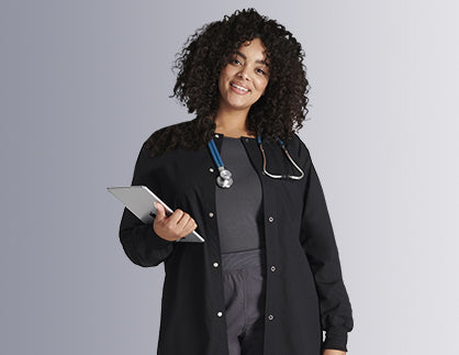 Plus size lab coat best sale