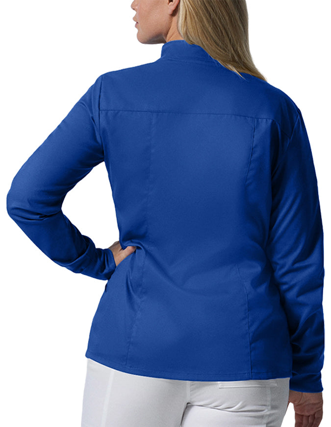 Landau ProFlex Women's Zip Front Mock Neck Scrub Jacket - Galaxy Blue