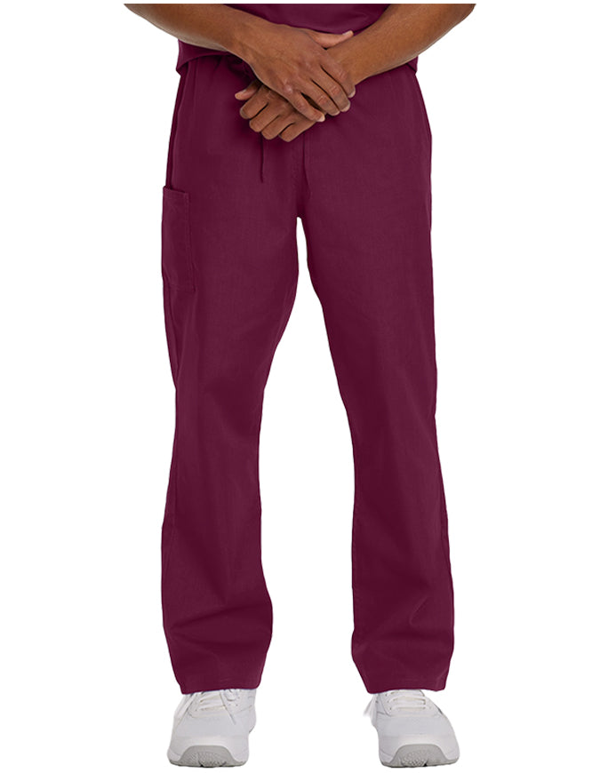 Landau ScrubZone 31.5 Inch Unisex Drawstring Medical Scrub Pants Wine