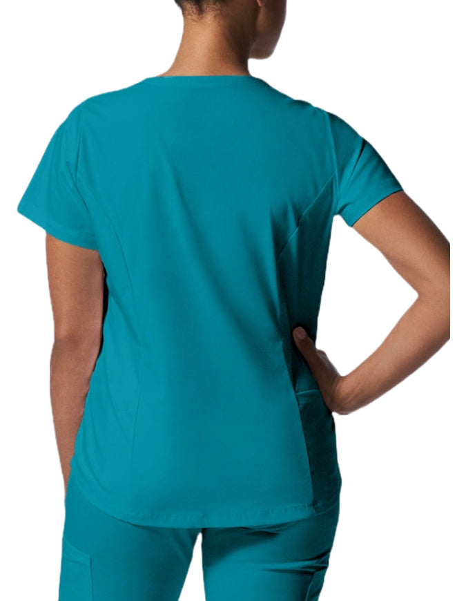 Landau ProFlex Women's 2 Pocket V-Neck Scrub Top Teal