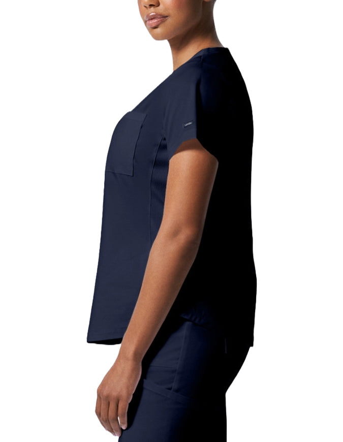 Landau ProFlex Women's 2 Pocket V-Neck Scrub Top True Navy