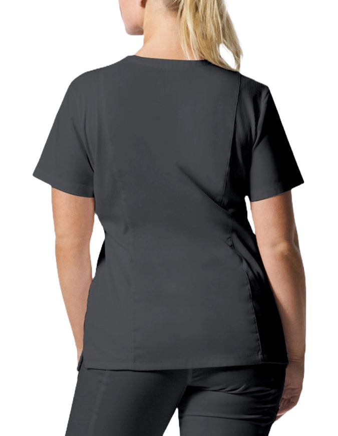 Landau ProFlex Women's 3 Pocket V-Neck Scrub Top Graphite