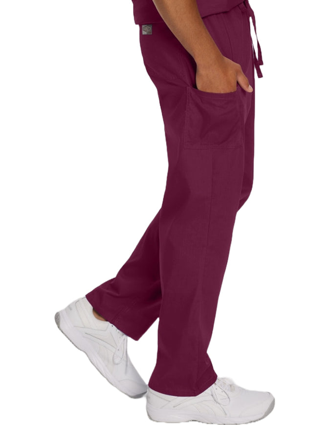 Landau ScrubZone 31.5 Inch Unisex Drawstring Medical Scrub Pants Wine