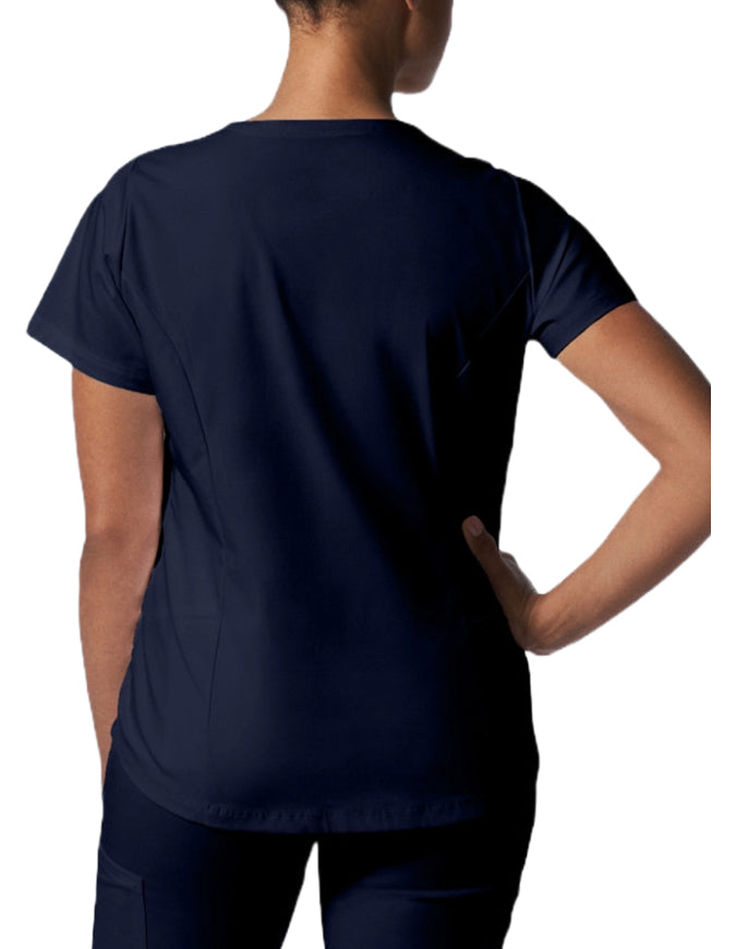 Landau ProFlex Women's 2 Pocket V-Neck Scrub Top True Navy