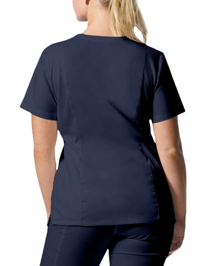 Landau ProFlex Women's 3 Pocket V-Neck Scrub Top True Navy