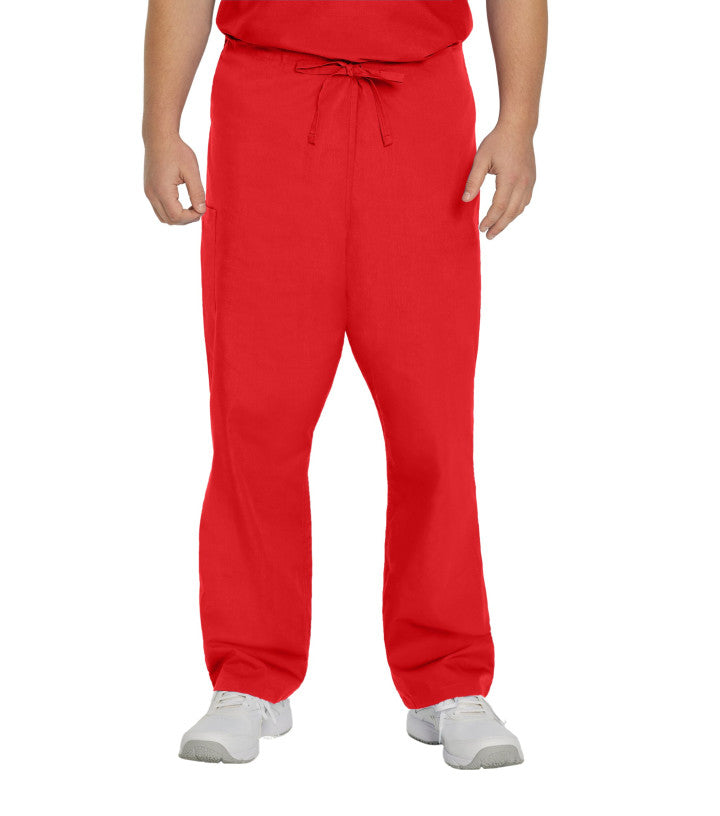 Landau ScrubZone 31.5 Inch Unisex Drawstring Medical Scrub Pants - RED