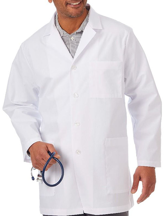 Meta Fundamentals 34 Inch Men's Three Pockets Lab Coats - White