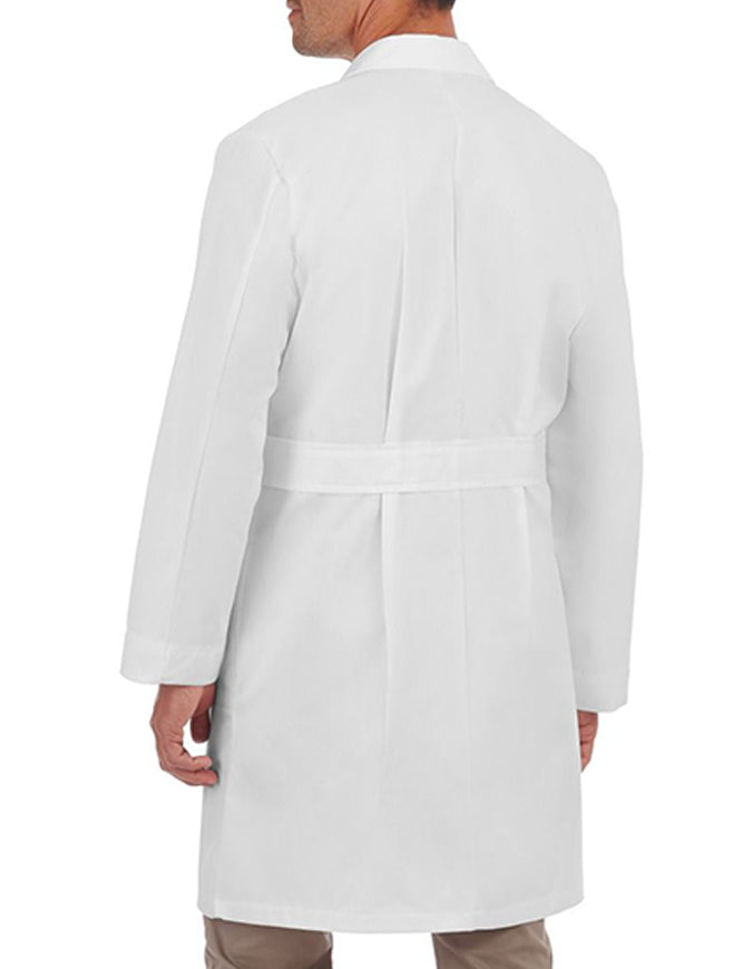 Meta 38 Inch Men's Five Pockets Lab Coat - White