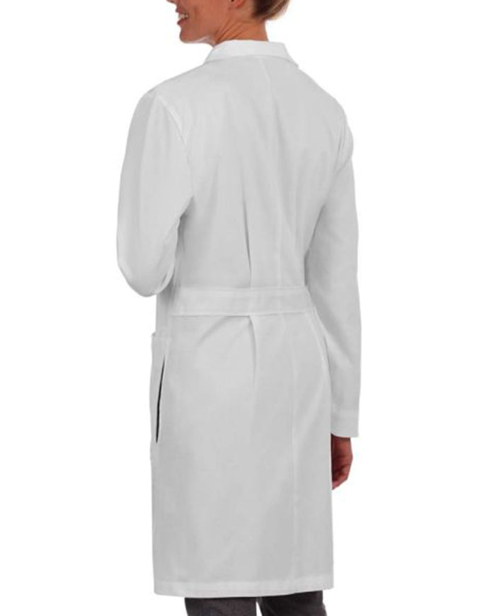 Meta Women's 38 Inches Knot Button iPad Pocket Long Labcoat