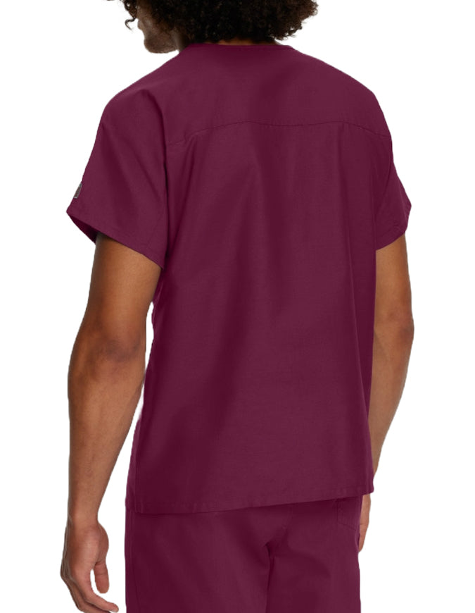 Landau ScrubZone 27.5 Inch Unisex V-Neck Scrub Top Wine