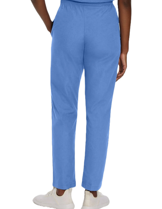 Landau Women Classic Fit Elastic Waist Medical Scrub Pants Ceil Blue