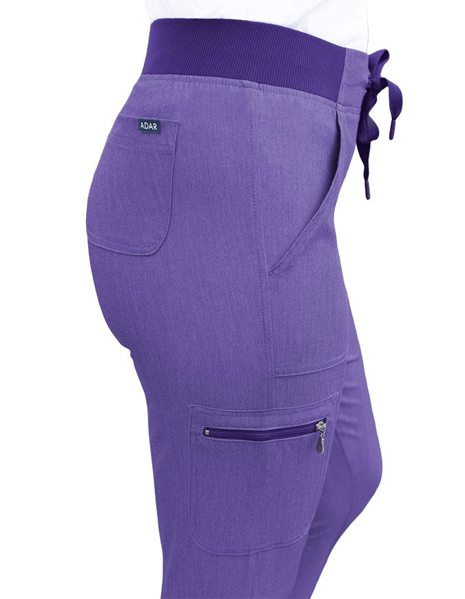 Adar Pro Women's Yoga Jogger Skinny Pant -  Heather Grape