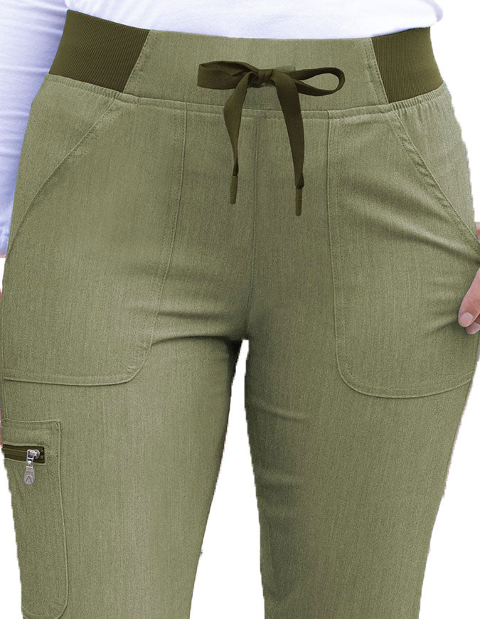 Adar Pro Women's Yoga Jogger Skinny Pant - Heather Olive