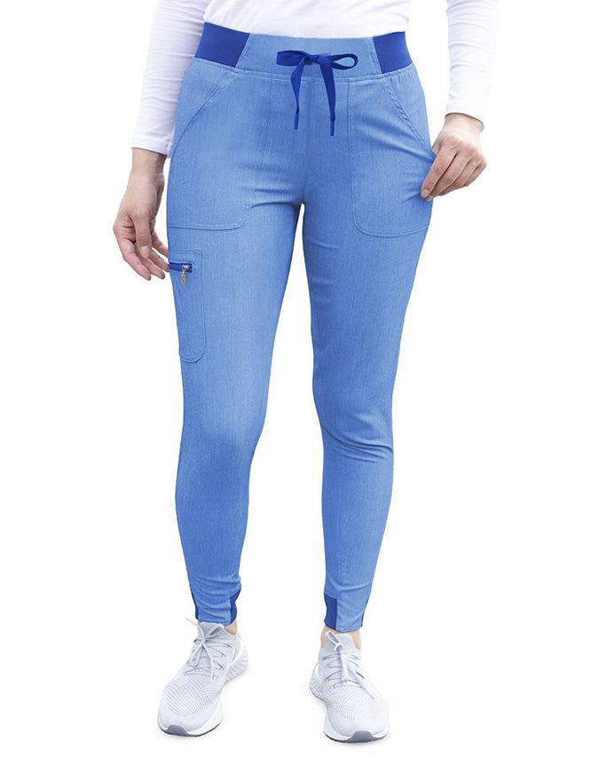 ADAR Pro Women's Movement Booster Jogger Scrub Set - Heather French Blue