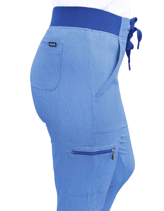 ADAR Pro Women's Movement Booster Jogger Scrub Set - Hunter French Blue