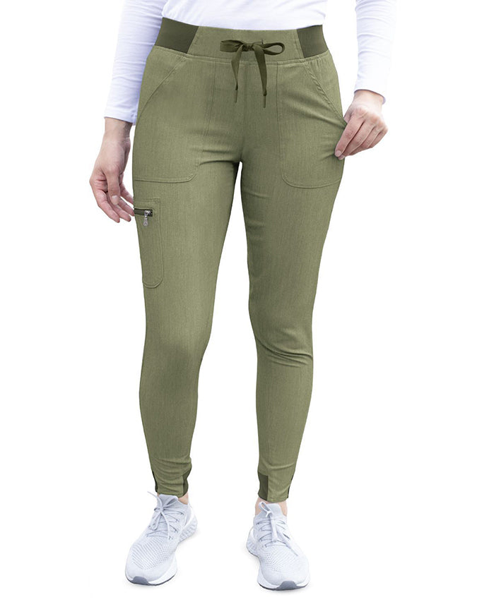 ADAR Pro Women's Movement Booster Jogger Scrub Set - Heather Olive