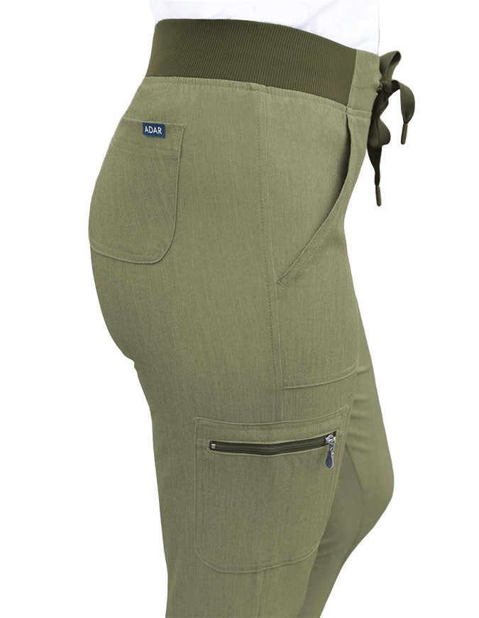 ADAR Pro Women's Movement Booster Jogger Scrub Set - Heather Olive