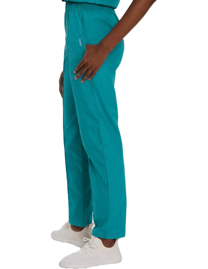 Landau Women Classic Fit Elastic Waist Medical Scrub Pants Teal