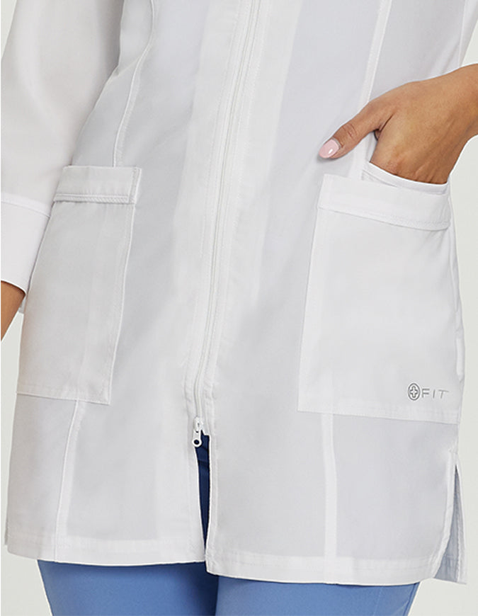 Whitecross FIT Women's 32 Inch Front Zipper Lab Coat - White