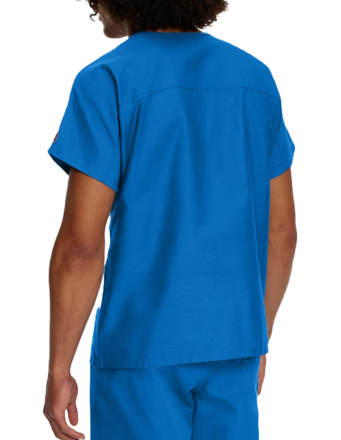 Landau ScrubZone 27.5 Inch Unisex V-Neck Scrub Top Royal Blue