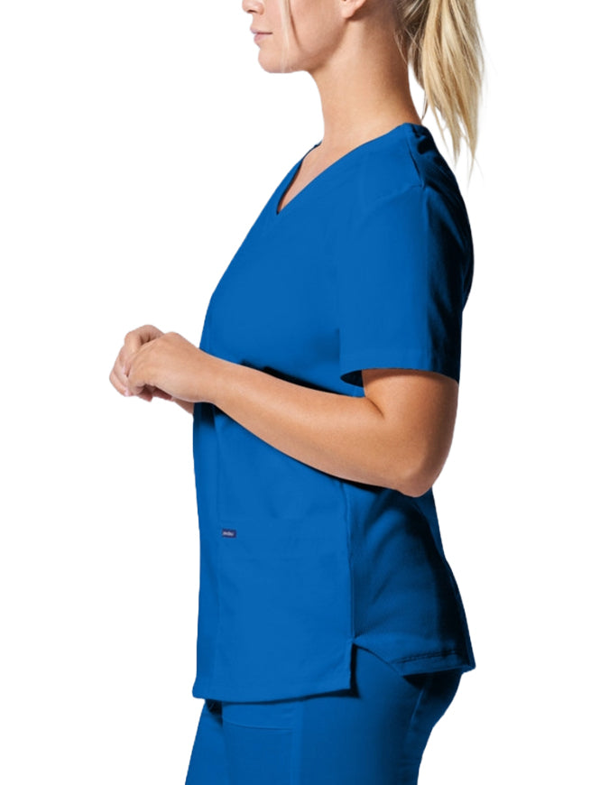 Landau ProFlex Women's 3 Pocket V-Neck Scrub Top Royal Blue