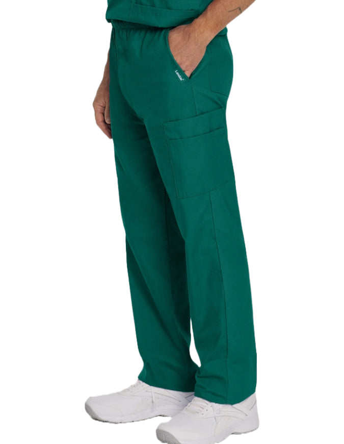 Landau Scrubzone 30 Inch Men's Elastic Waist Medical Scrub Pants Hunter Green