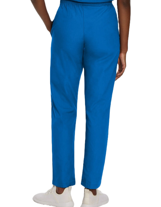 Landau Women Classic Fit Elastic Waist Medical Scrub Pants Royal Blue