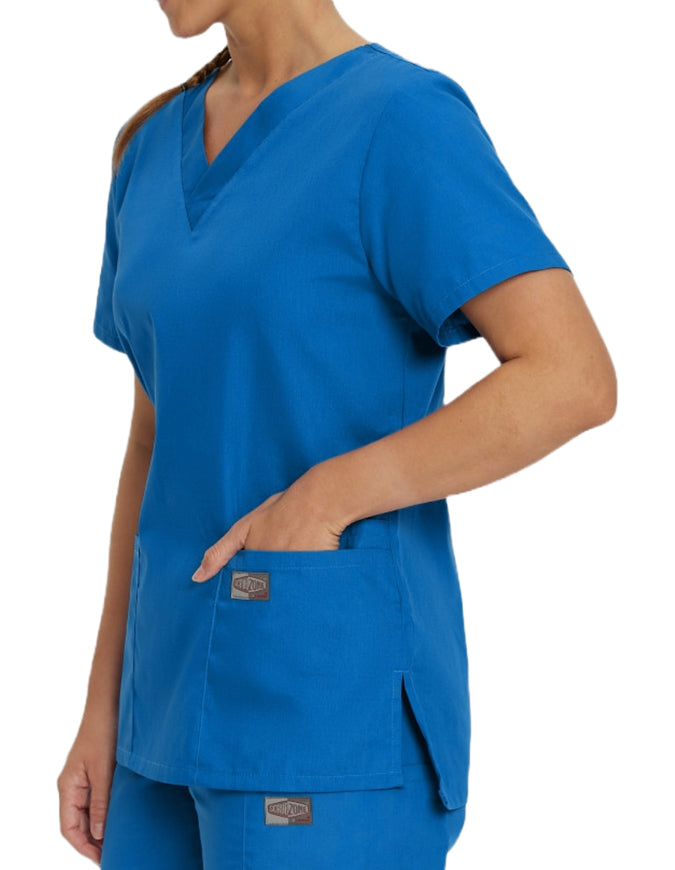 Landau ScrubZone Women's Double Pocket V-Neck Nursing Top