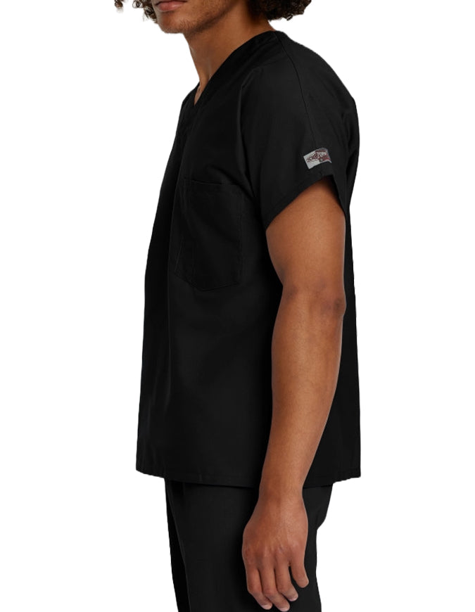 Landau ScrubZone 27.5 Inch Unisex V-Neck Scrub Top Black