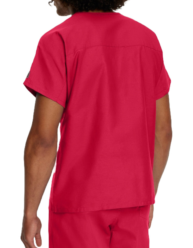 Landau ScrubZone 27.5 Inch Unisex V-Neck Scrub Top Landau ScrubZone 27.5 Inch Unisex V-Neck Scrub Top Red