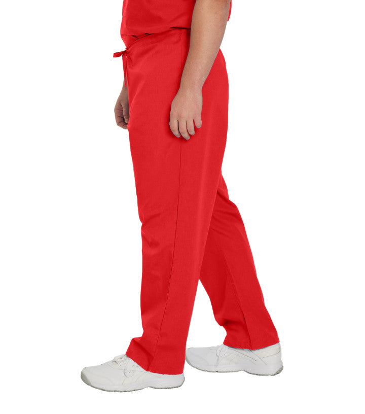 Landau ScrubZone 31.5 Inch Unisex Drawstring Medical Scrub Pants - RED