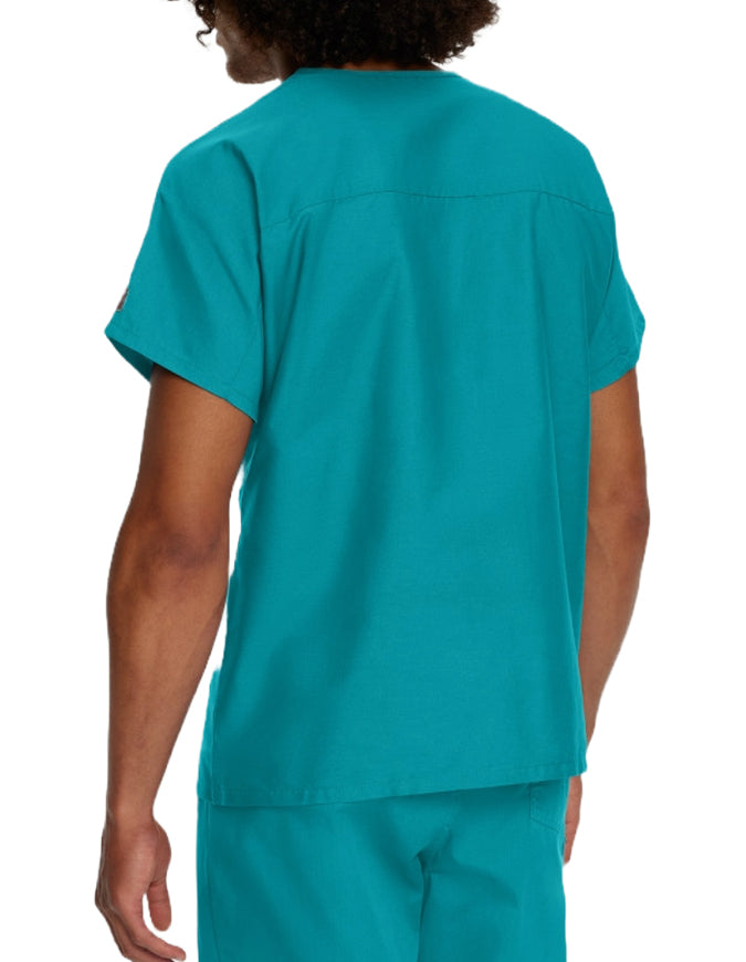 Landau ScrubZone 27.5 Inch Unisex V-Neck Scrub Top teal