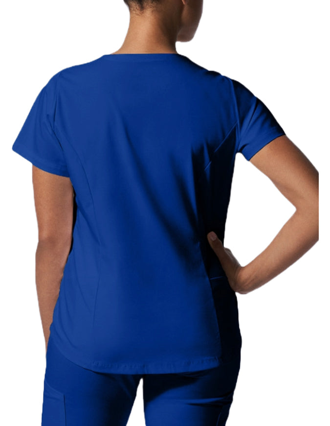 Landau ProFlex Women's 2 Pocket V-Neck Scrub Top Royal Blue