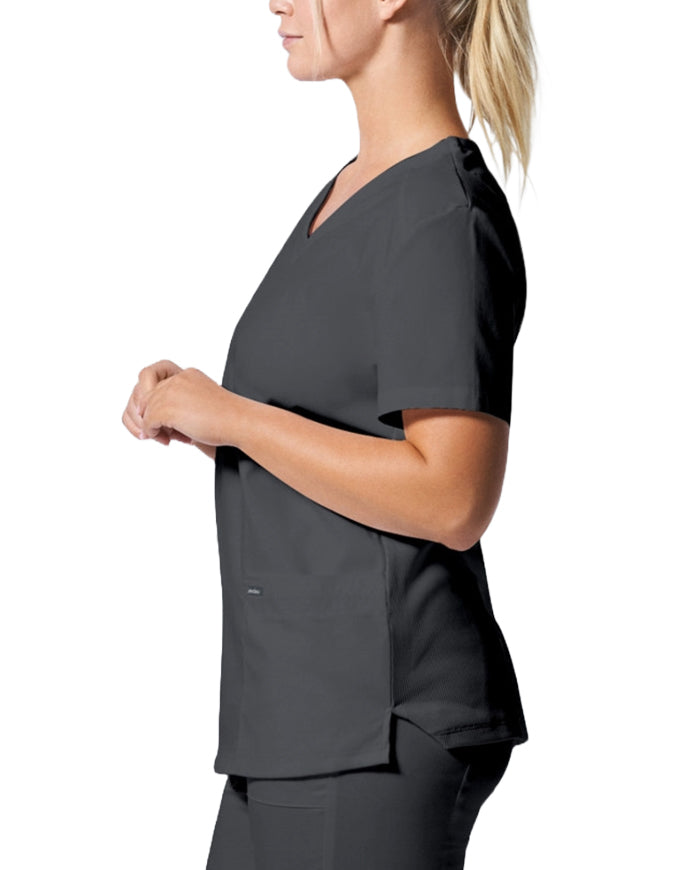 Landau ProFlex Women's 3 Pocket V-Neck Scrub Top Graphite