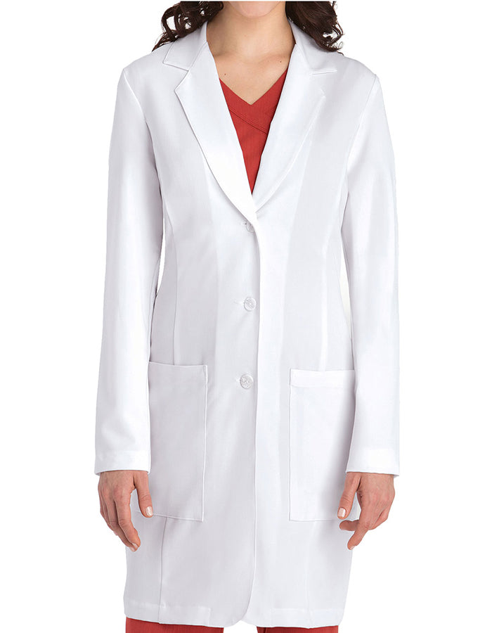 Grey's Anatomy 35 Inch Women's Two Pocket Stretch Medical Lab Coat - White